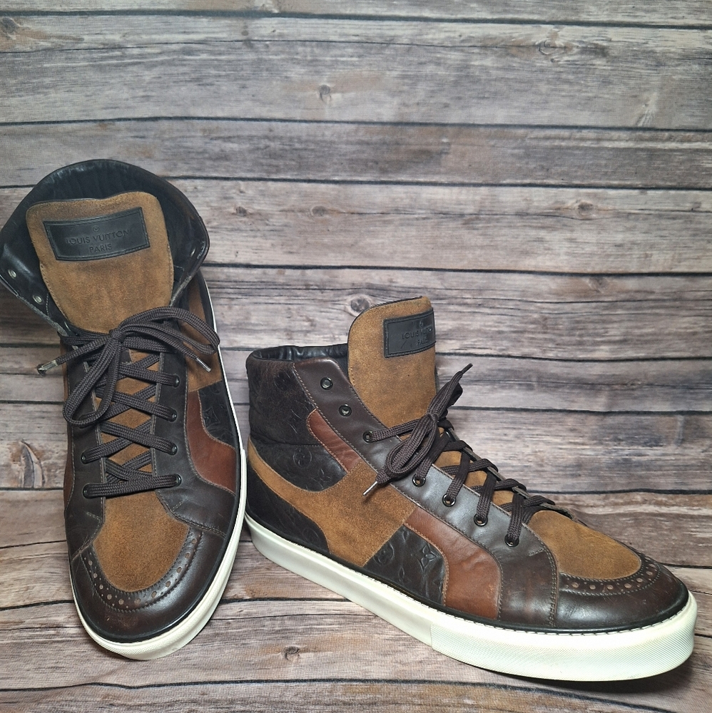 LV Monogram Men Hightop Sneakers